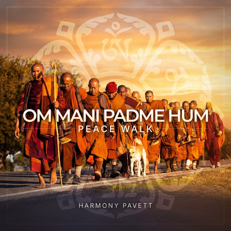 Om Mani Padme Hum, Peace Walk single artwork for Harmony Pavett