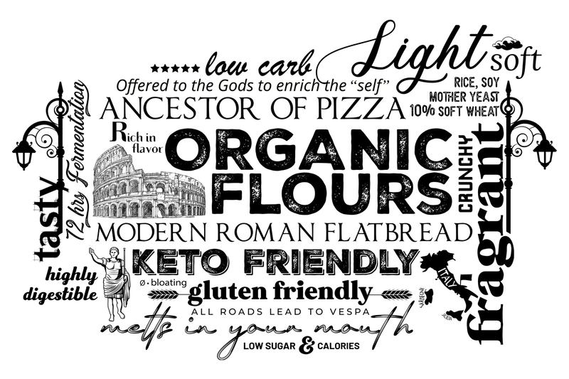 Typographic wall display for Vespa Healthy Italian Café